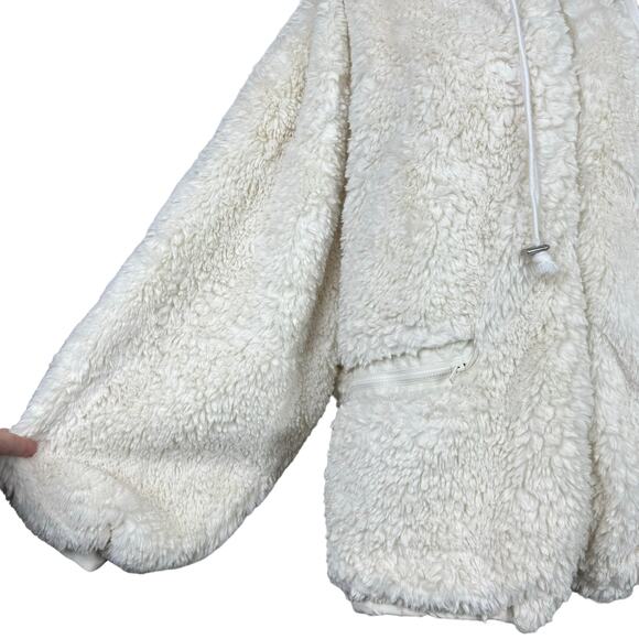 Free People Movement | Take a Moment Ivory Faux Fur Hooded Oversized Jacket - Picture 10 of 16